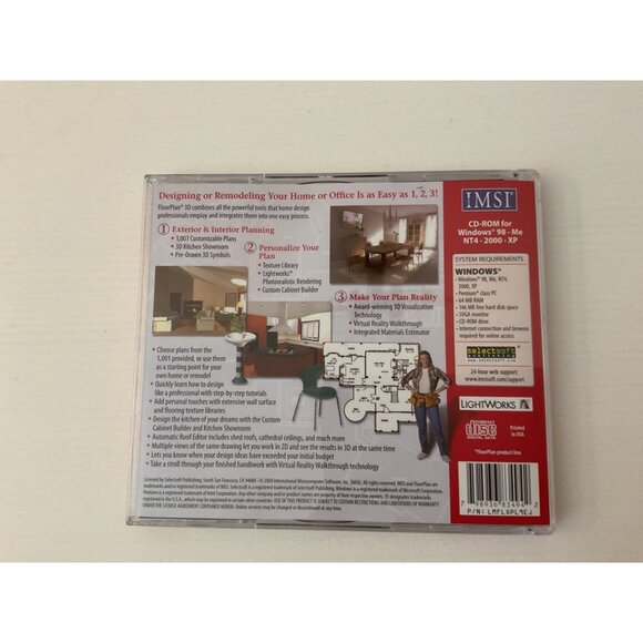 IMSI FloorPlan 3D Design Suite 9 CD Set For Windows 98/Me/NT4/2000/XP - Picture 2 of 4